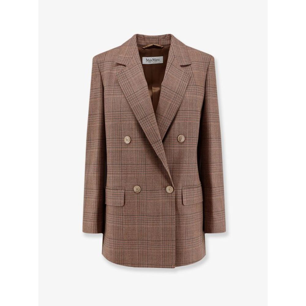Max Mara Women Mxmastrale Wool Blazer With Prince Of Wales Pattern